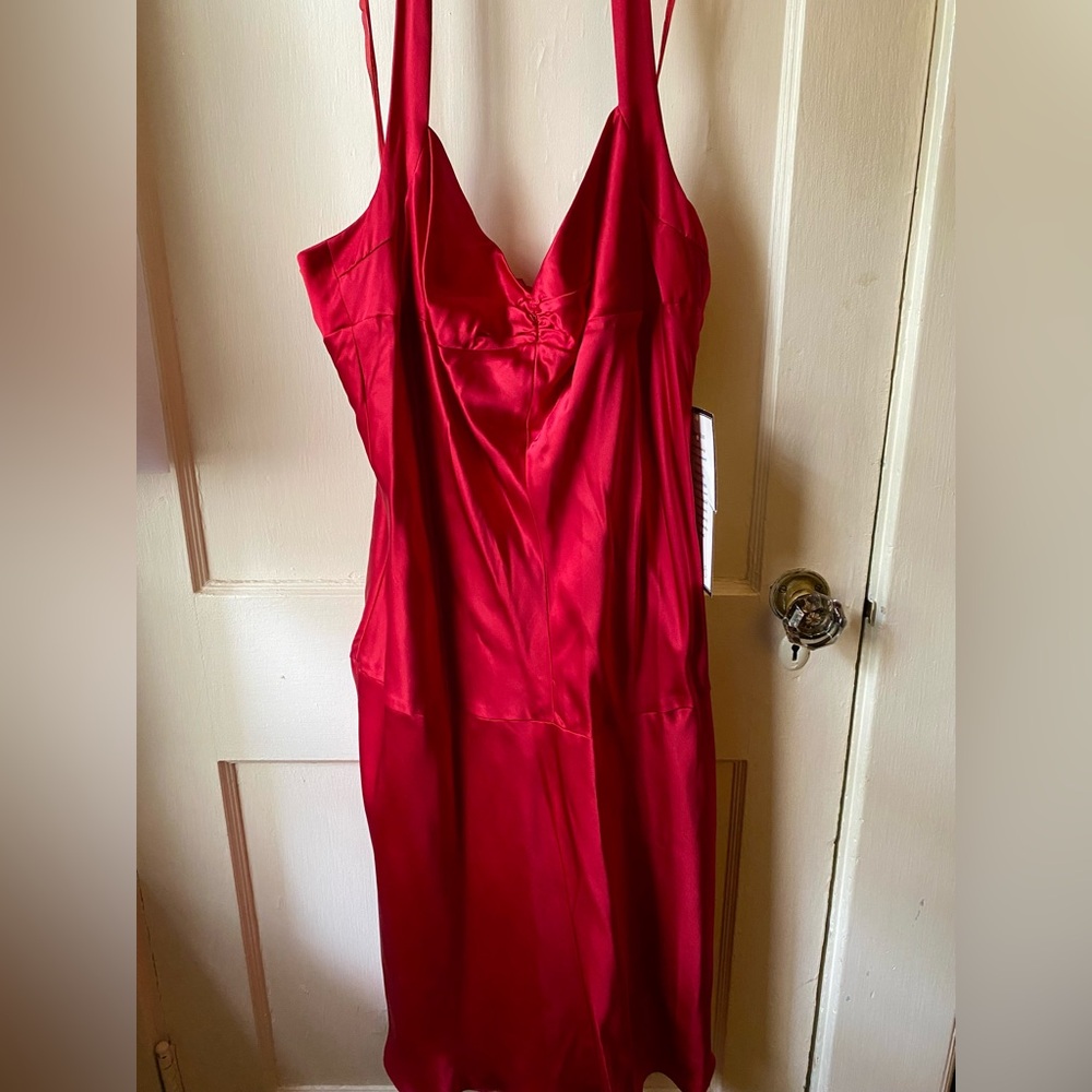 Nine West Vibrant Red Silk Dress Y2K NWT